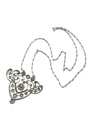 Pendentif Pendentif Guirlande Belle époque platine et diamants 58 Facettes 1102168