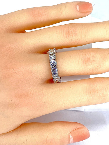 Bague 55 Alliance en or blanc 18 carats sertie de 16 diamants environ 2,80/3 carats 58 Facettes AB276