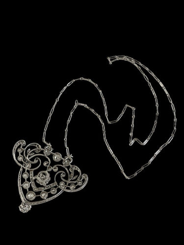 Pendentif Pendentif Guirlande Belle époque platine et diamants 58 Facettes 1102168