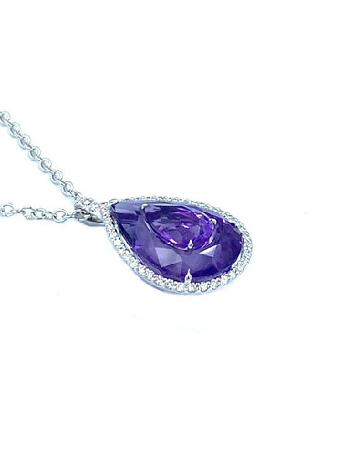 Collier BOGHOSSIAN. Collier Shine Améthyste et Diamants 58 Facettes