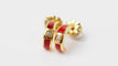 Boucles d'oreilles CLOZEAU - Boucles d'oreilles Or Résine rouge Diamant 58 Facettes Clozeau