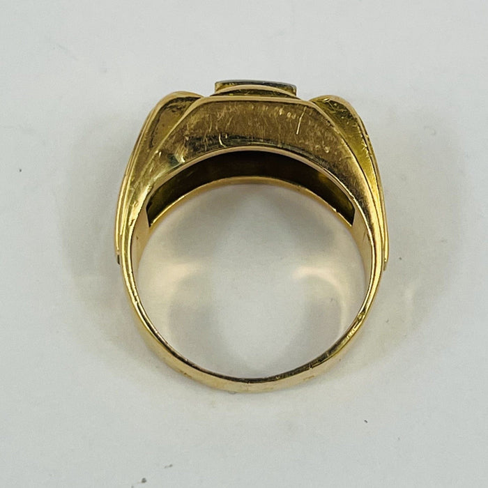 Bague 58.5 Chevalière or et platine avec diamant 58 Facettes 20400000811