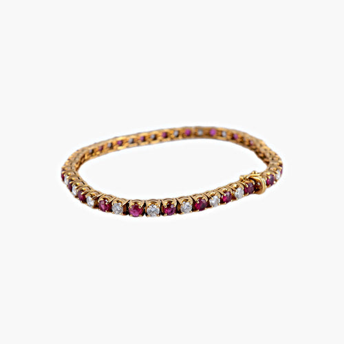 Bracelet Bracelet Tennis Rubis Diamants 58 Facettes