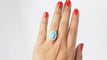 Bague 54 Bague Or blanc, Turquoise & diamants 58 Facettes 32269