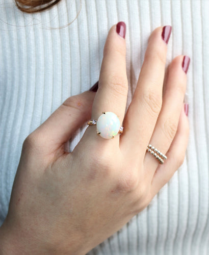 Bague Bague cabochon d'opale 58 Facettes 429