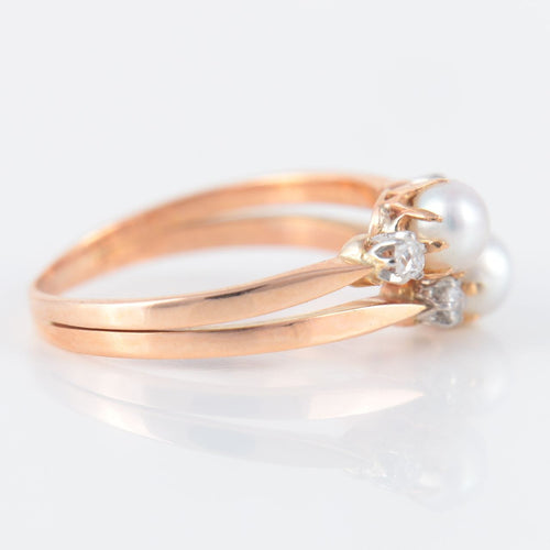 Bague 53 Bague Toi & Moi perles 58 Facettes P6L4