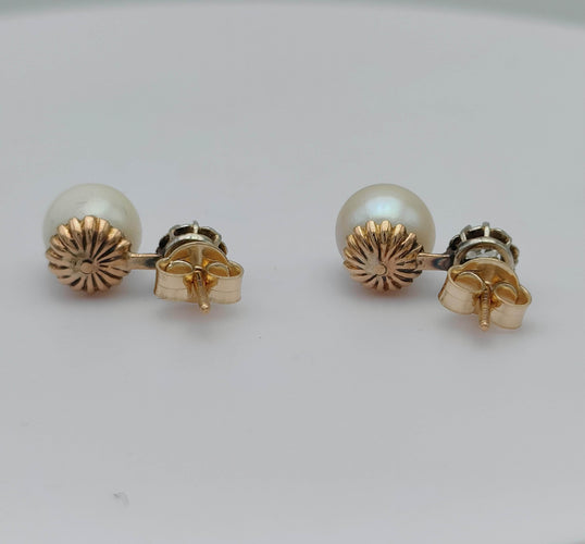 Boucles d'oreilles Boucles d'oreilles perles & diamants 58 Facettes