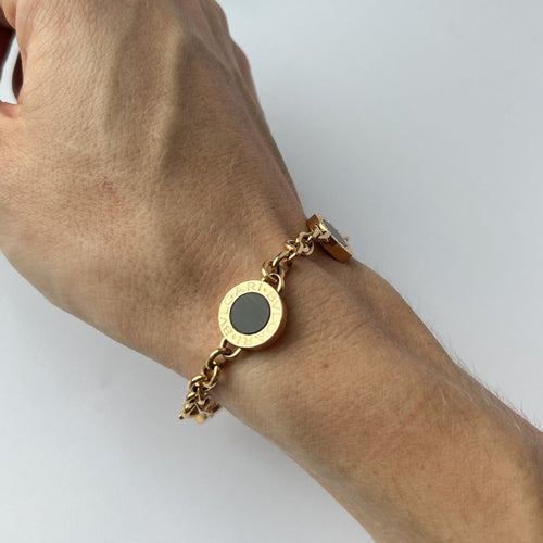 Bracelet Bulgari - bracelet en Or rose et Onyx 58 Facettes 20400000551