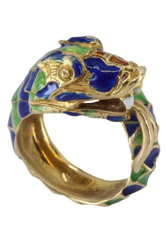 Bague BAGUE SERPENT ÉMAILLÉE 58 Facettes 068601