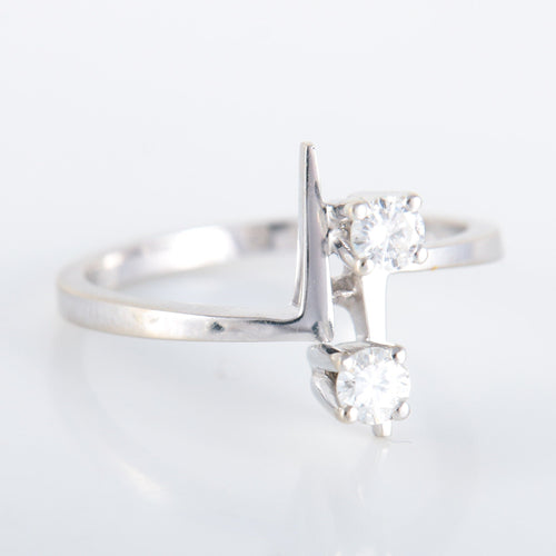 Bague 56 Bague Toi & Moi Art Déco Diamants 58 Facettes 8392