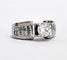 Bague 51.5 Bague or blanc solitaire accompagné 58 Facettes 1-888/1