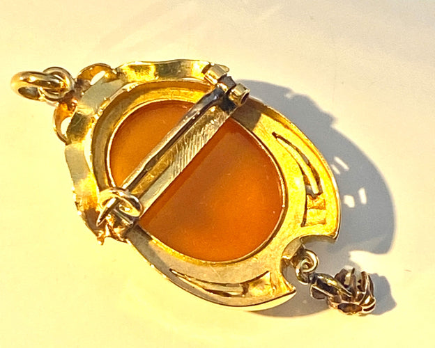 Broche Broche pendentif Camée Perles Epoque Napoléon III 58 Facettes AB188