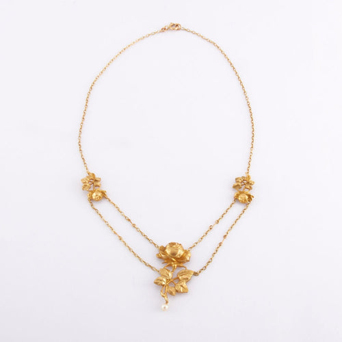 Collier Collier draperie aux roses, XIXéme 58 Facettes