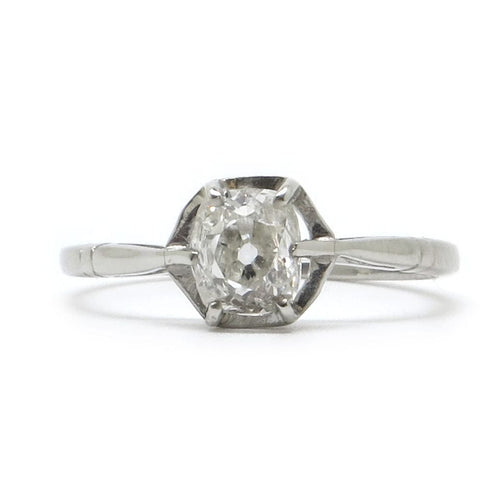 Bague Bague Solitaire Art Déco Diamant taille Ancienne 58 Facettes