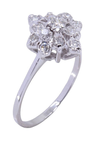 Bague 54 BAGUE FLEUR DIAMANTS ANNÉES 50 58 Facettes 073171