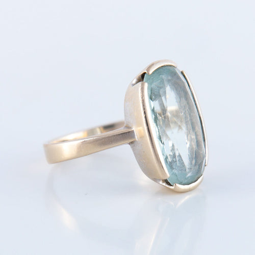 Bague 53.5 Bague Or blanc Aigue-marine 58 Facettes JE93