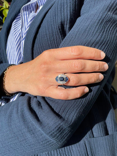 Bague 52 Bague Art Déco saphirs et diamants 58 Facettes 73