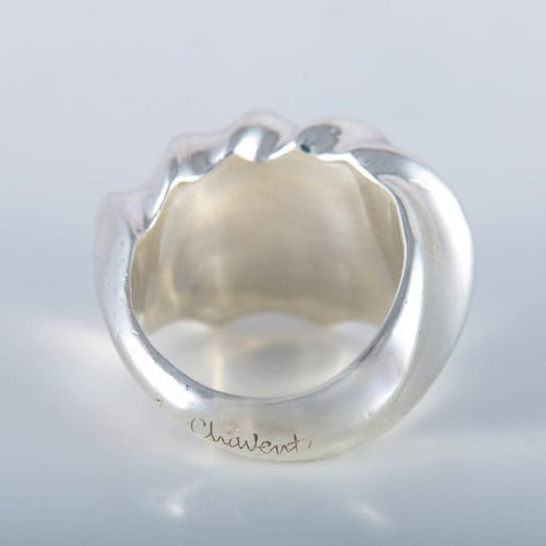 Bague 59 Bague Argent signée Chavent 58 Facettes 8400