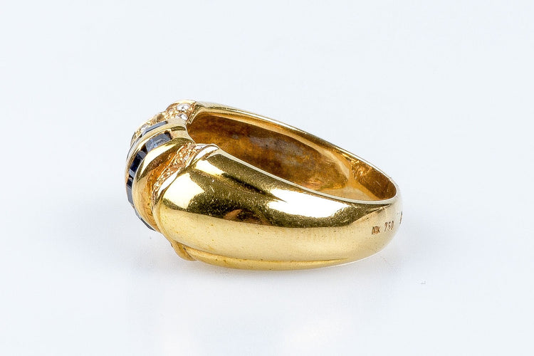 Bague 51 Bague saphir diamant en or massif 58 Facettes 111.87942-B3
