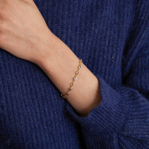 Bracelet Bracelet Saphirs roses et bleus 58 Facettes 1096