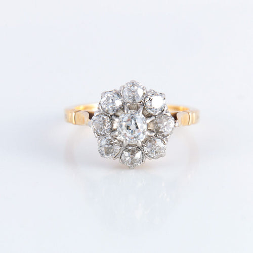 Bague Bague marguerite diamants, fin XIXème 58 Facettes 0