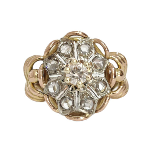 Bague 50 Bague rétro or jaune diamants 58 Facettes 1-1130/9