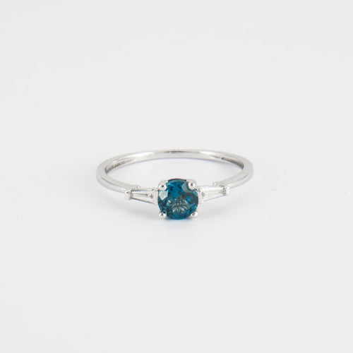 Bague 54 Bague topaze blue London, diamants 58 Facettes