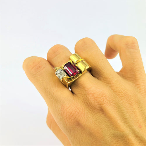 Bague Bague Tank en Or jaune 58 Facettes 20400000627