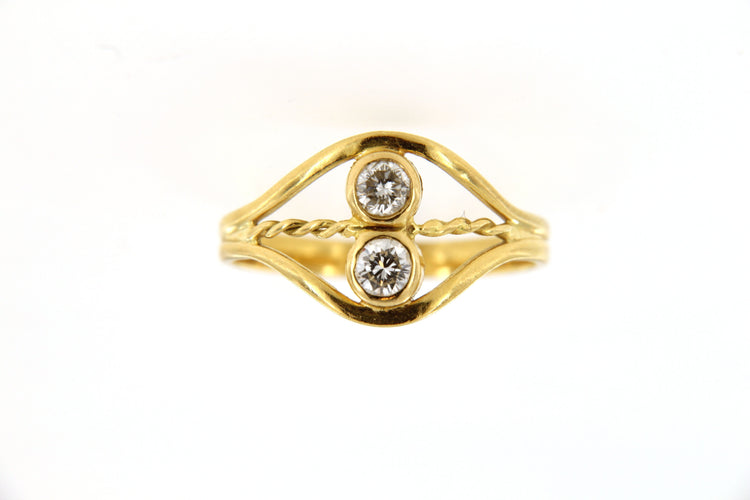 Bague Bague Toi & Moi en Or jaune et diamants 58 Facettes cfmcd