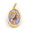 Pendentif Médaille Vierge en Émail de Montserrat en Or Jaune 58 Facettes D359724LF