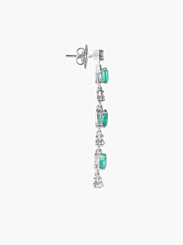 Boucles d'oreilles Pendants d'oreilles Emeraudes Diamants 58 Facettes