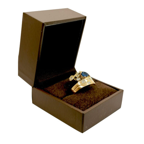 Bague Bague Saphir diamants or jaune 58 Facettes 2563