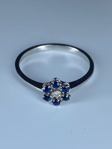 Bague Bague en or saphirs et diamants 58 Facettes