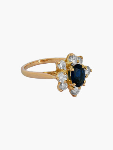 Bague Bague Marguerite saphir et diamants 58 Facettes