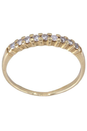 Bague 51 Demi alliance Or jaune Diamants 58 Facettes 081291