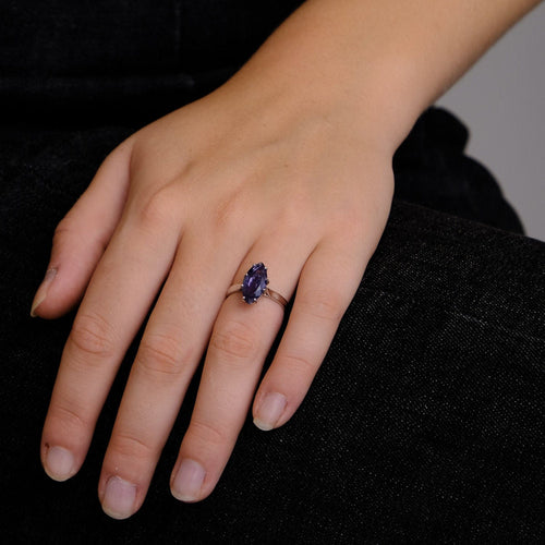 Bague 53 Bague Marquise Iolite 58 Facettes 1