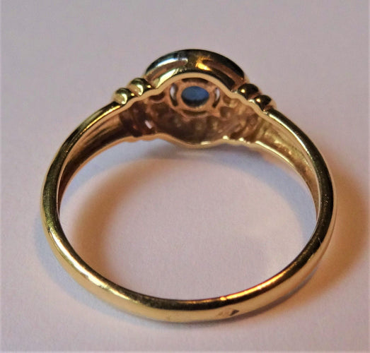 Bague 52 Bague Saphir des années 40 Or blanc et jaune 58 Facettes