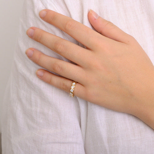 Bague Bague Alliance Or jaune 14 carats Diamants 58 Facettes