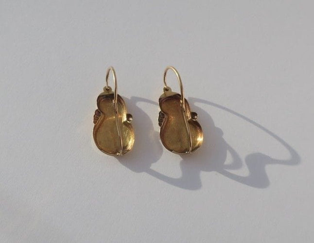 Boucles d'oreilles Grandes boucles d’oreilles dormeuses violon XIXe 58 Facettes