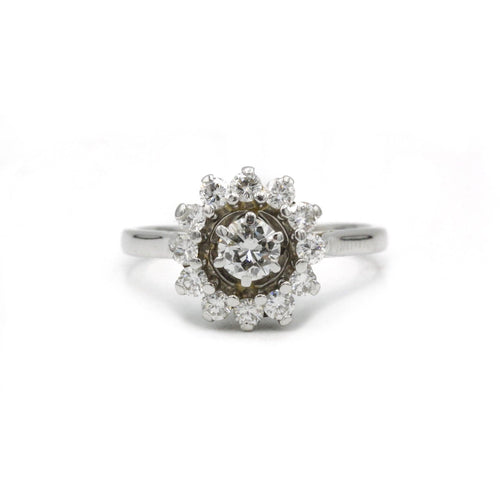 Bague 55 Bague Marguerite Or blanc Diamants 58 Facettes 240020R