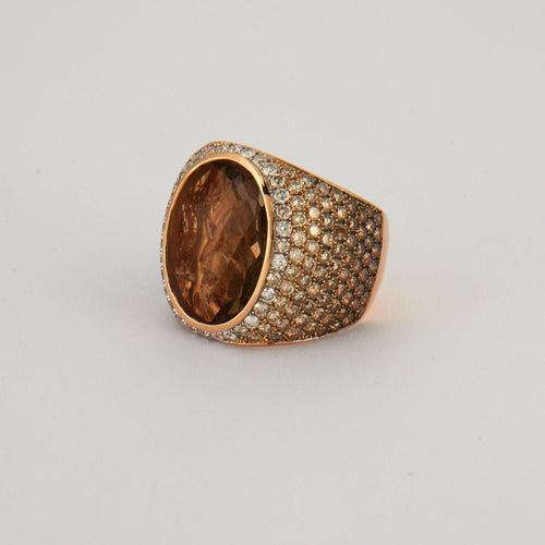 Bague 54 AL CORO - Bague Cocktail Quartz dégradé de Diamants 58 Facettes EL2-32