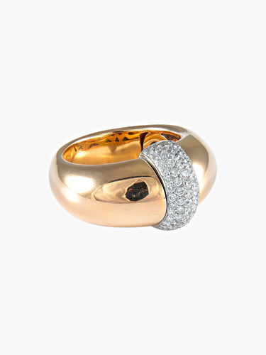 Bague 52 Bague Jonc Or rose Diamants 58 Facettes