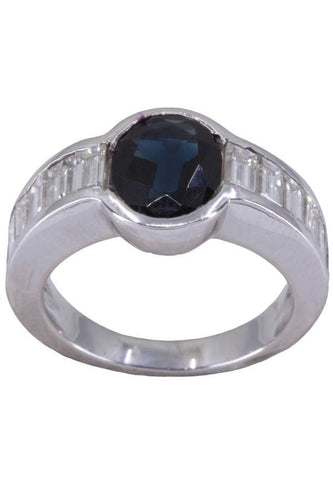 Bague 52 BAGUE MODERNE SAPHIR DIAMANTS 58 Facettes 075671