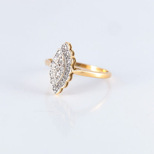 Bague 54 Bague Marquise deux ors 58 Facettes JE200