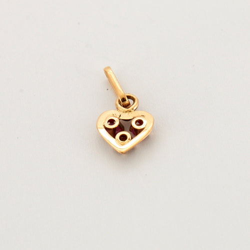Pendentif Pendentif coeur or rose 18 carats rubis et diamants 58 Facettes