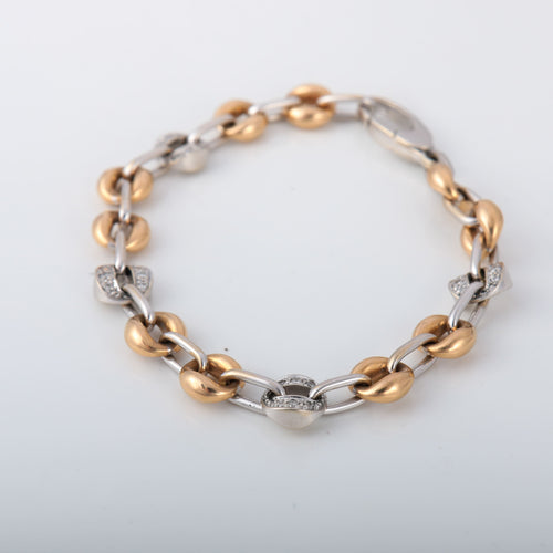 Bracelet Bracelet en or blanc et jaune Diamants 58 Facettes