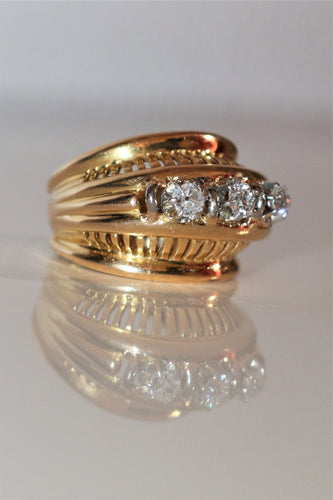 Bague Bague Rétro Trilogie de Diamants 58 Facettes 510