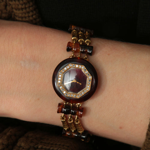 Montre Boucheron Paris - Montre en or et écaille de tortue 58 Facettes