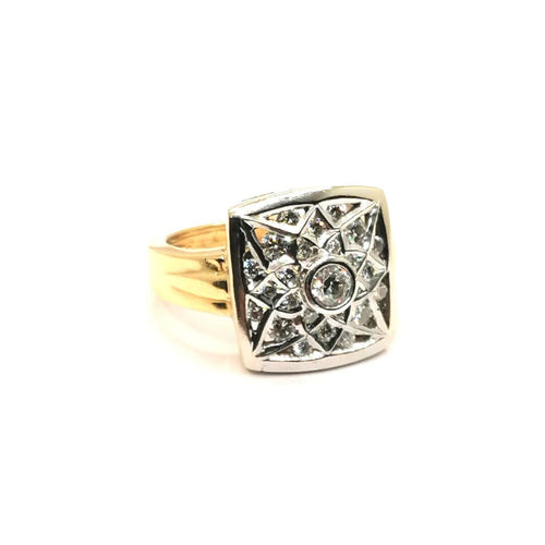 Bague Bague or blanc, or jaune et diamants 58 Facettes 3708