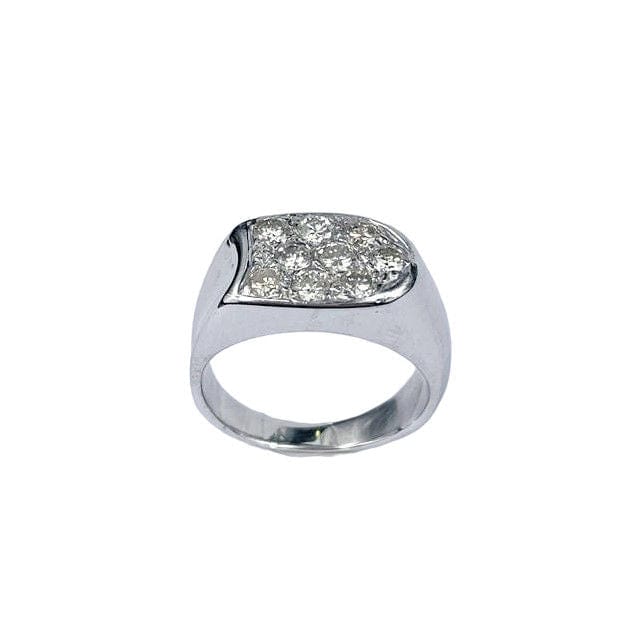 Bague Chevalière Or Blanc Diamant 58 Facettes 20400000506